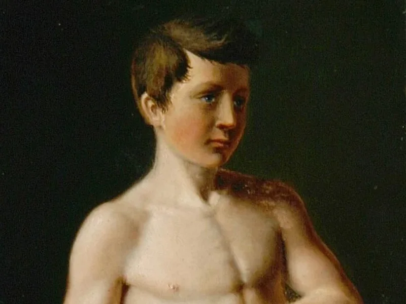 1827-Magnus Petersen - Studio di giovane nudo con in mano una palla - 1849